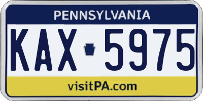 PA license plate KAX5975