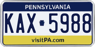 PA license plate KAX5988