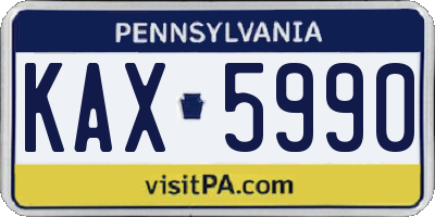 PA license plate KAX5990