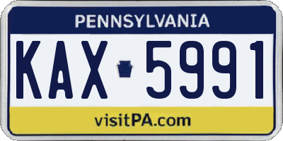 PA license plate KAX5991