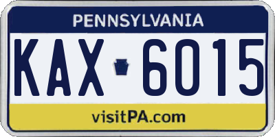 PA license plate KAX6015