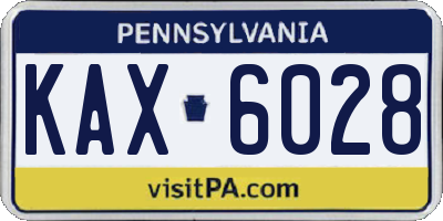 PA license plate KAX6028