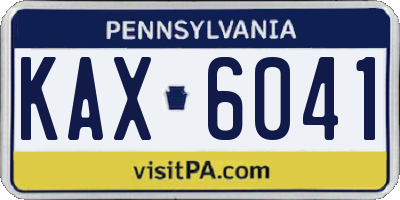 PA license plate KAX6041