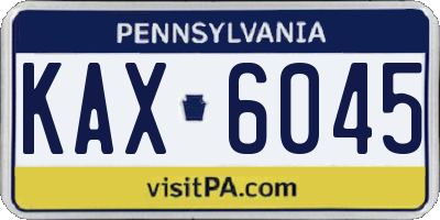 PA license plate KAX6045
