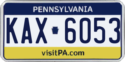 PA license plate KAX6053