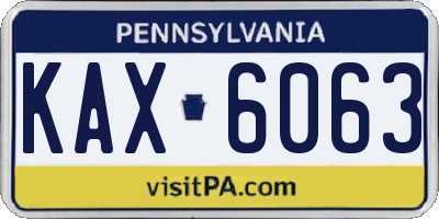 PA license plate KAX6063