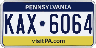 PA license plate KAX6064