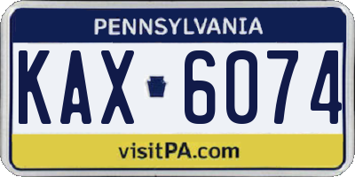 PA license plate KAX6074