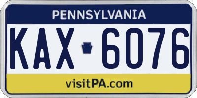 PA license plate KAX6076