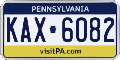 PA license plate KAX6082