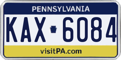 PA license plate KAX6084