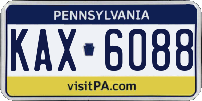 PA license plate KAX6088