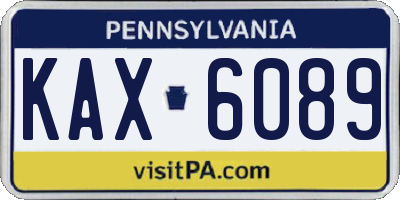 PA license plate KAX6089