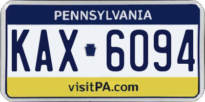 PA license plate KAX6094