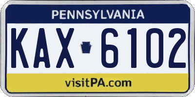 PA license plate KAX6102