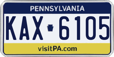 PA license plate KAX6105