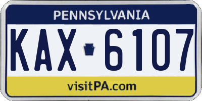 PA license plate KAX6107