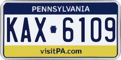 PA license plate KAX6109
