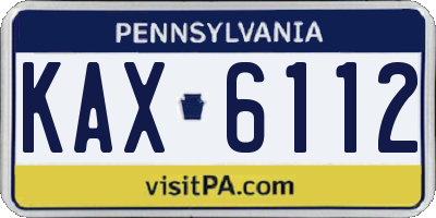 PA license plate KAX6112