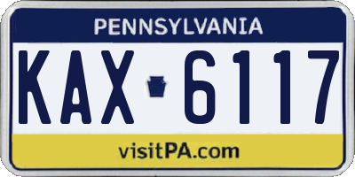 PA license plate KAX6117