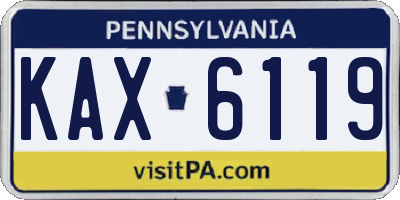 PA license plate KAX6119