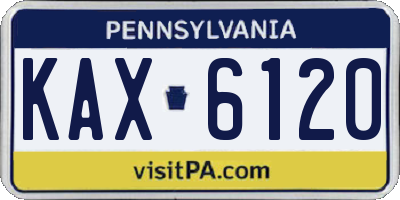 PA license plate KAX6120