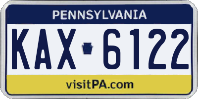 PA license plate KAX6122