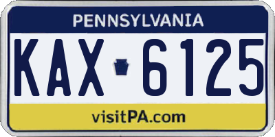 PA license plate KAX6125