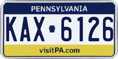 PA license plate KAX6126