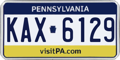 PA license plate KAX6129