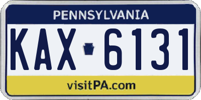 PA license plate KAX6131