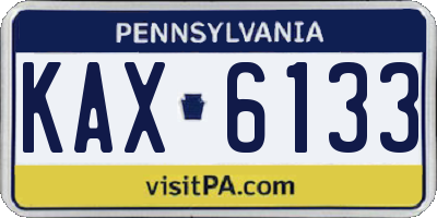 PA license plate KAX6133