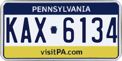 PA license plate KAX6134