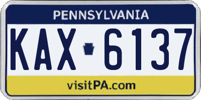 PA license plate KAX6137