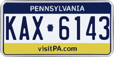 PA license plate KAX6143