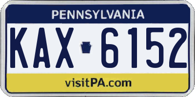 PA license plate KAX6152