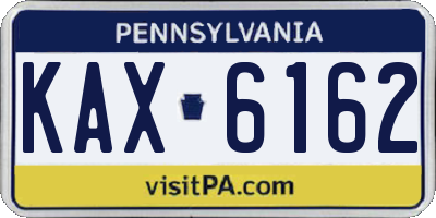PA license plate KAX6162