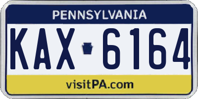 PA license plate KAX6164