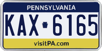 PA license plate KAX6165