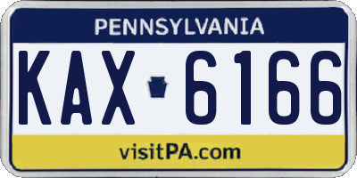PA license plate KAX6166