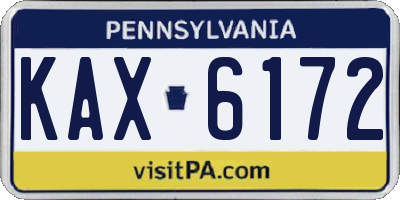 PA license plate KAX6172