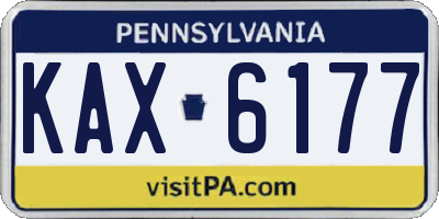 PA license plate KAX6177