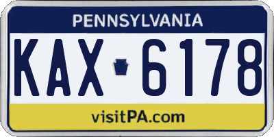 PA license plate KAX6178
