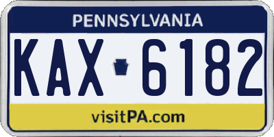 PA license plate KAX6182