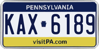 PA license plate KAX6189