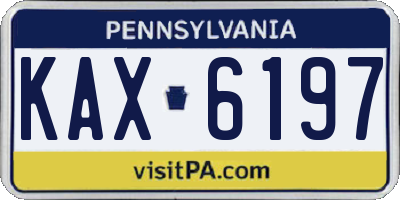 PA license plate KAX6197