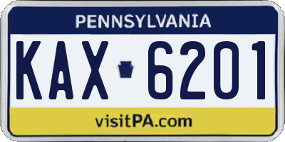 PA license plate KAX6201