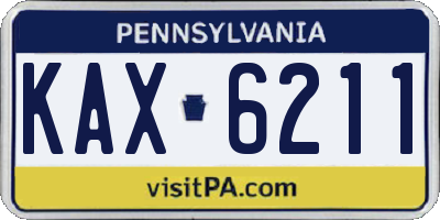 PA license plate KAX6211