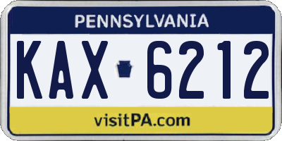 PA license plate KAX6212