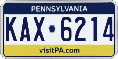 PA license plate KAX6214